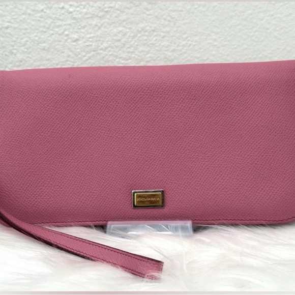 Dolce & Gabbana logo plate leather long bifold wallet/wristlet - Picture 3 of 12